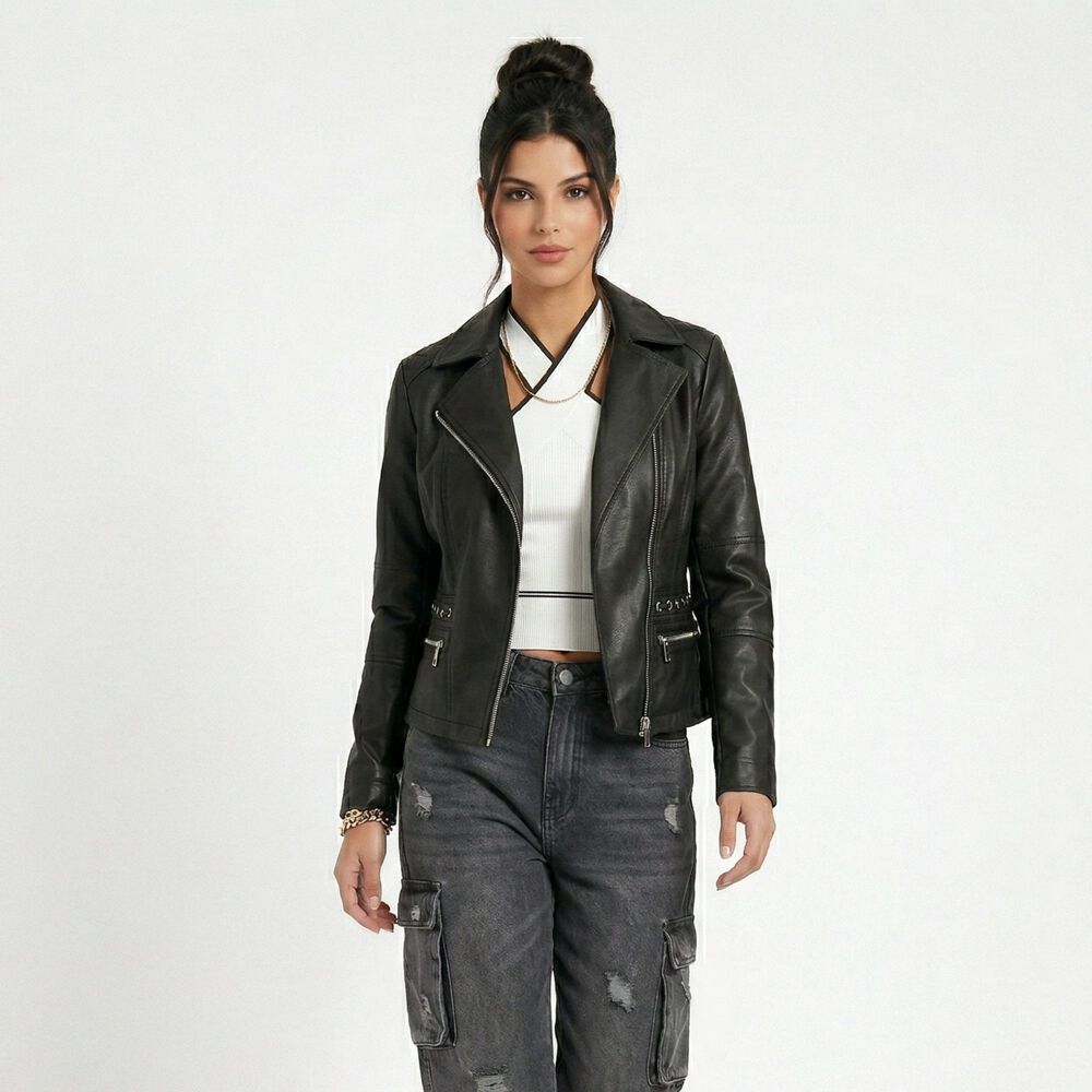 Chaqueta Ecocuero Aviadora Mujer Atenea image number 0.0