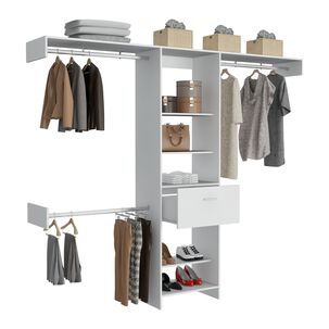 Closet 1 Cajon Multiples Barras Fm-015b Blanco