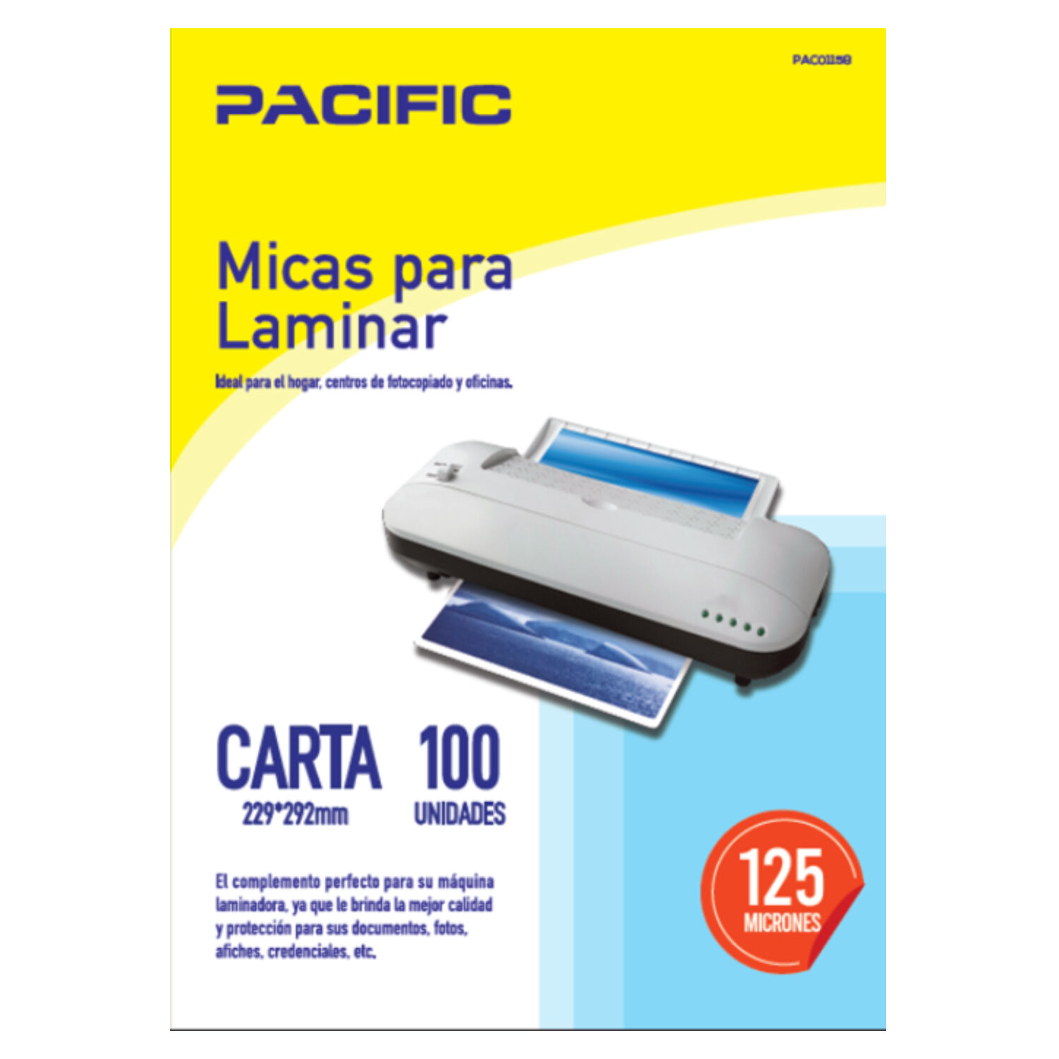 100 Laminas Micas Termolaminadora Carta 125 Micrones - Ps image number 0.0