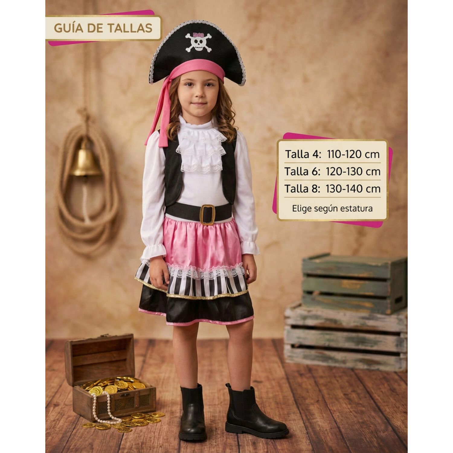 Disfraz Cosplay Pirata Corsario Piratas Infantiles Todos Ni&ntilde;o image number 24.0