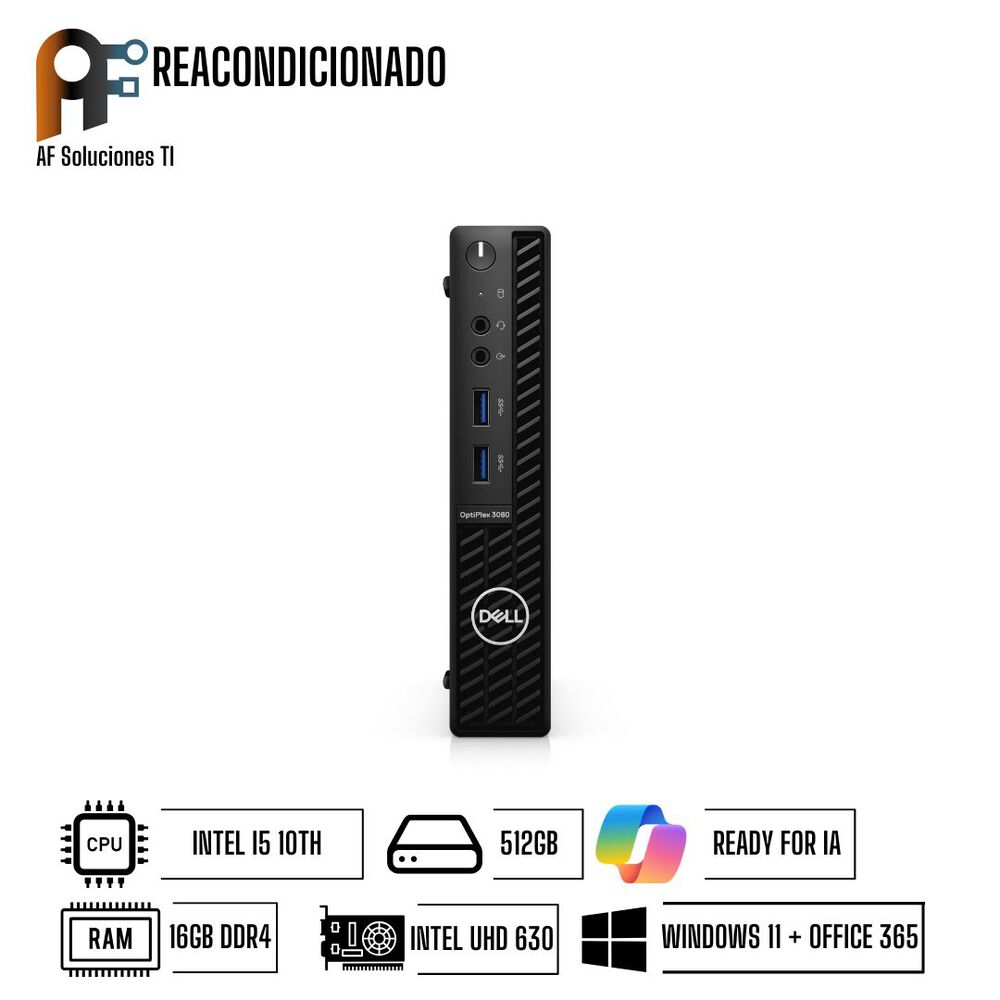 Computador Dell 3080 Mini Performance Windows 11 - Office365 Reacondicionado image number 1.0