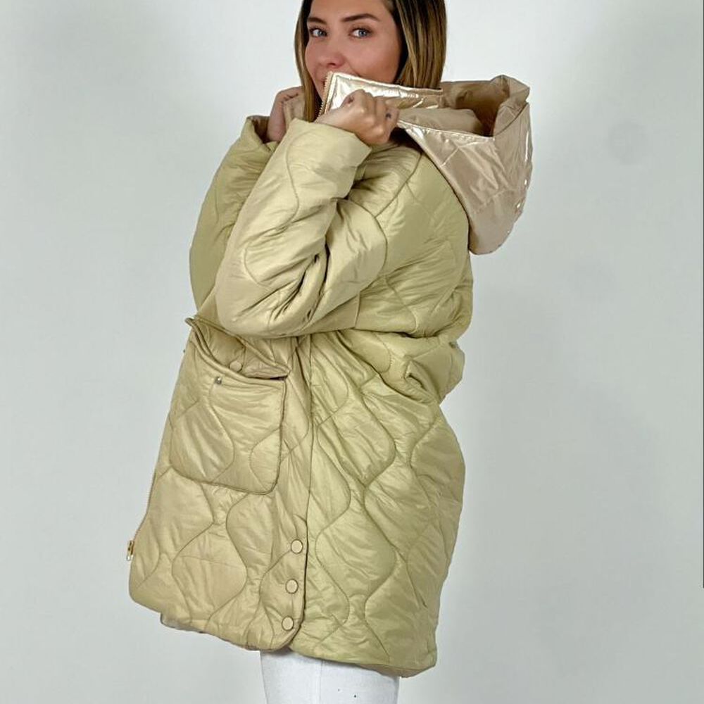 Parka Con Capucha Cuello Metalizado image number 6.0