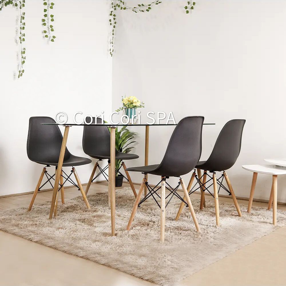 Comedor Rubi Vidrio 120x80cm + 4 Sillas Eames image number 0.0
