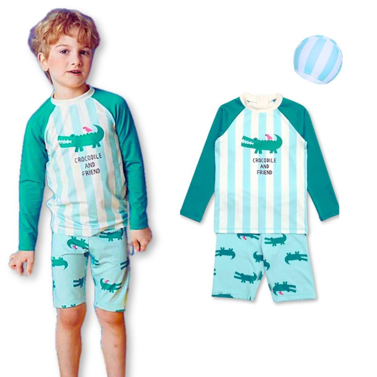 Traje De Ba&ntilde;o 3 Piezas Manga Larga Ni&ntilde;o Jump Kids Cocodrilo image number 3.0