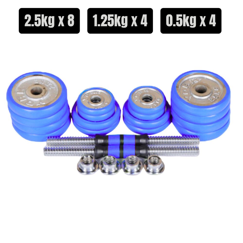 Set Mancuernas De Metal Cromadas 30 Kg Con Barra image number 3.0