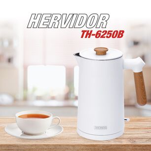 Hervidor El&eacute;ctrico Thomas Th6250b Cool Touch 1,7 Litros 2200w Tetera Jarro El&eacute;ctrico Dise&ntilde;o N&oacute;rdico Wood Texture Exterior Fr&iacute;o Al Tacto Interior Acero