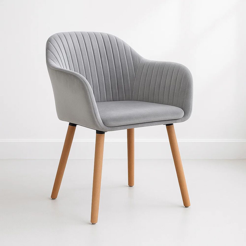 Butaca Sitial Poltrona Diamante Terciopelo Acolchado - Gris image number 0.0