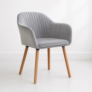 Butaca Sitial Poltrona Diamante Terciopelo Acolchado - Gris