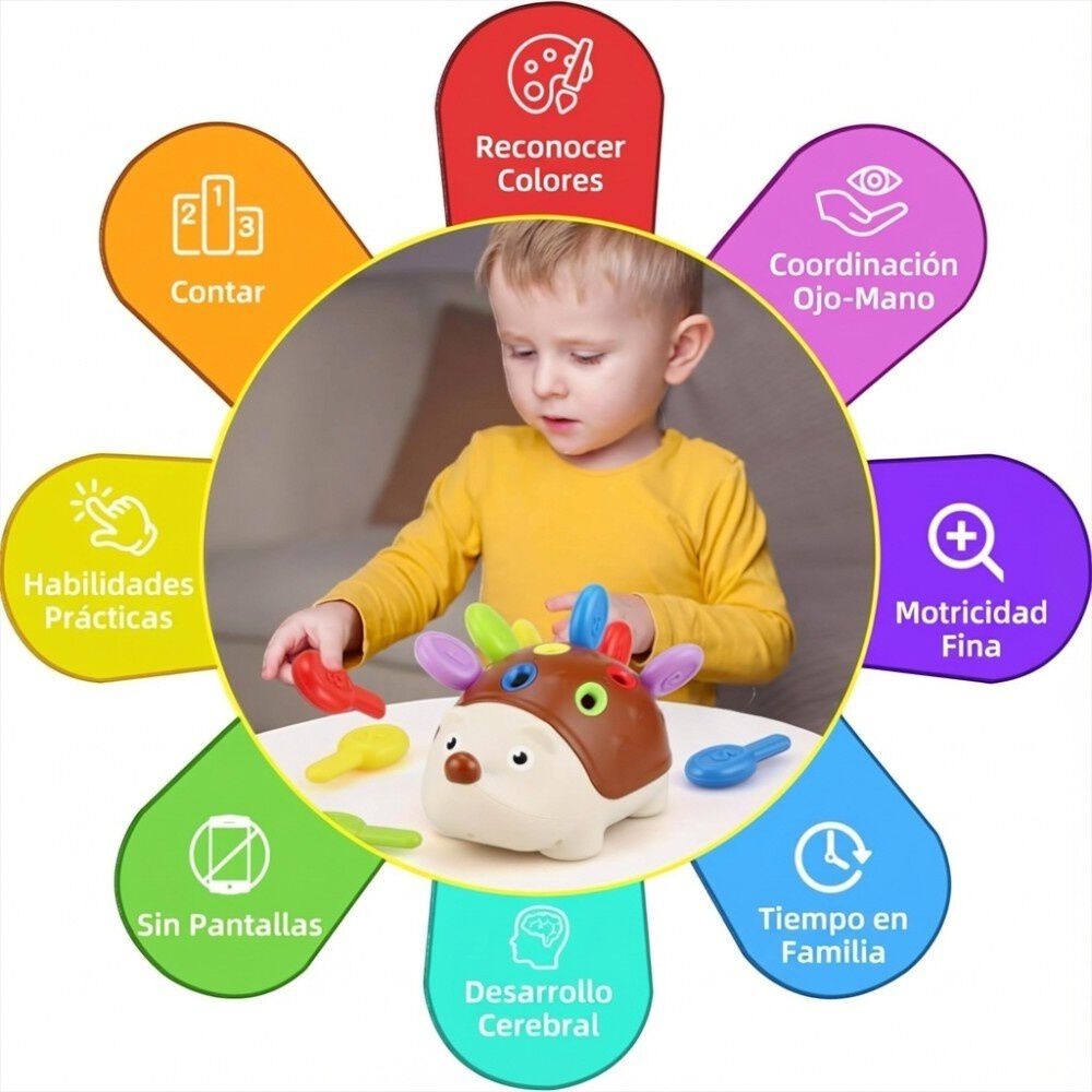 Juguete Montessori Encaje Erizo Para Ni&ntilde;os image number 2.0