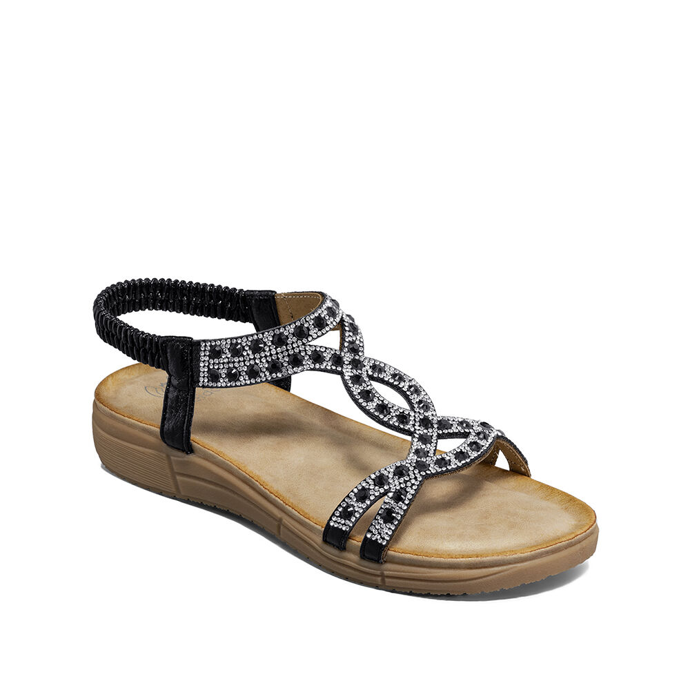 Sandalia Plana Casuales Pedrería Mujer Weide Js76 image number 4.0