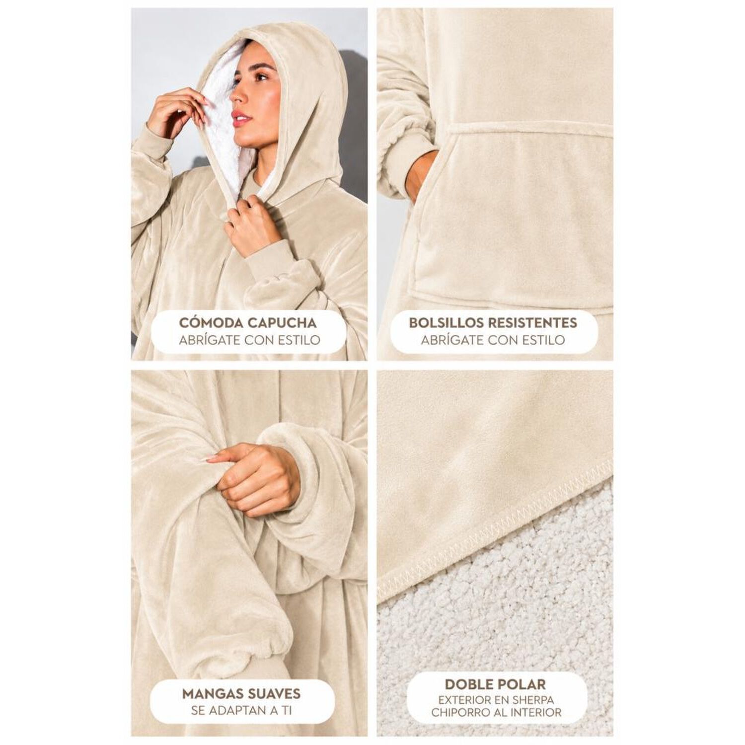 Poleron Felpa Capucha Manta Polar Invierno Unisex Talla Unic image number 41.0