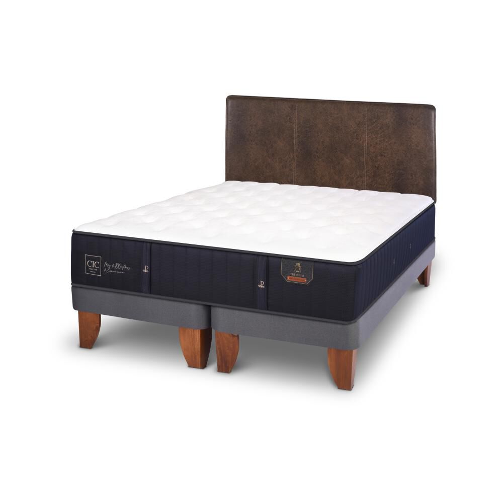 Cama Europea Cic Premium / 2 Plazas / Base Dividida + Respaldo image number 3.0