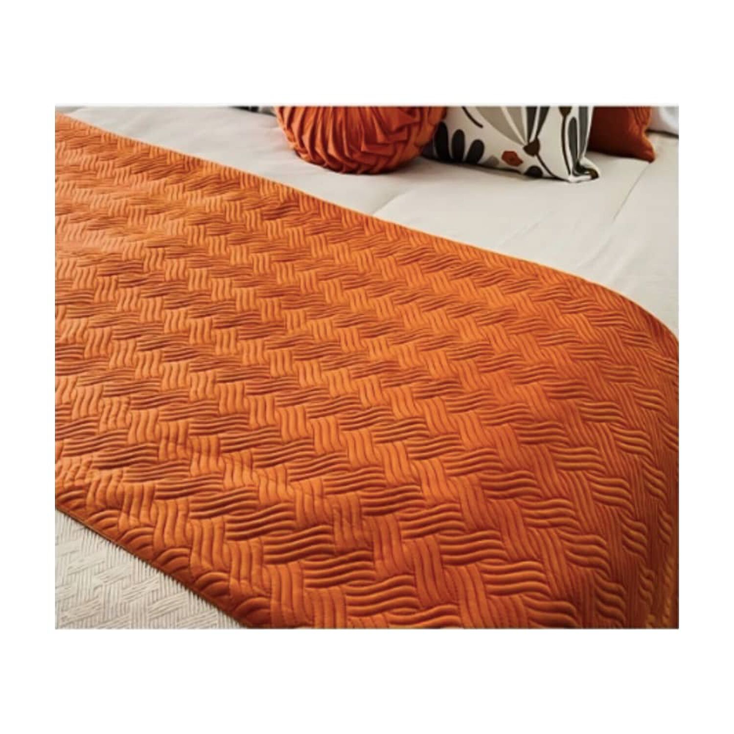 Piecera De Cama Plush Con 2 Fundas Colores Color Terracota image number 1.0