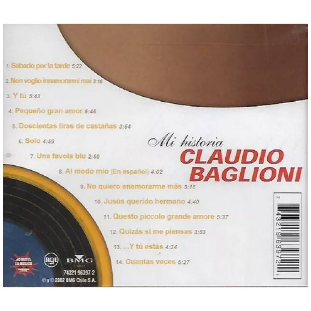 Claudio Baglioni - Mi Historia (en Español) | Cd image number 1.0