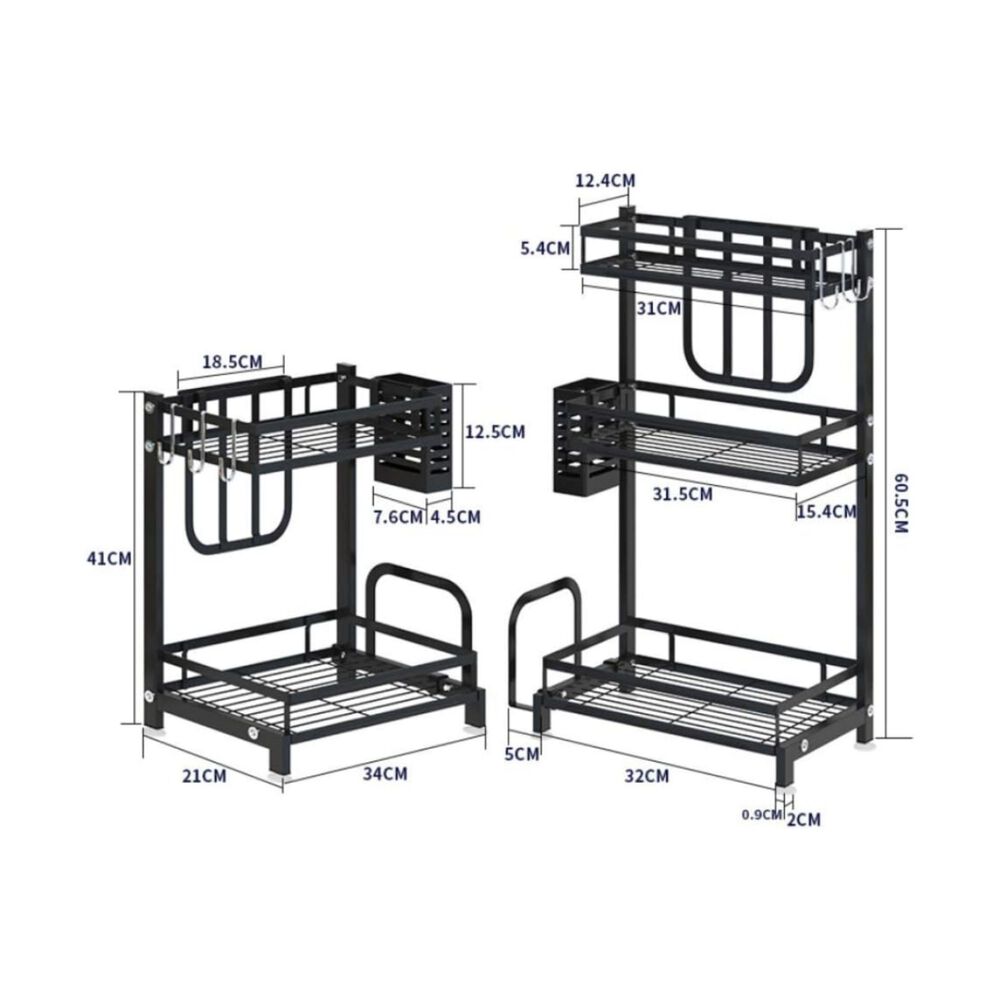Organizador 3 Niveles Metálico Cocina Negro image number 2.0
