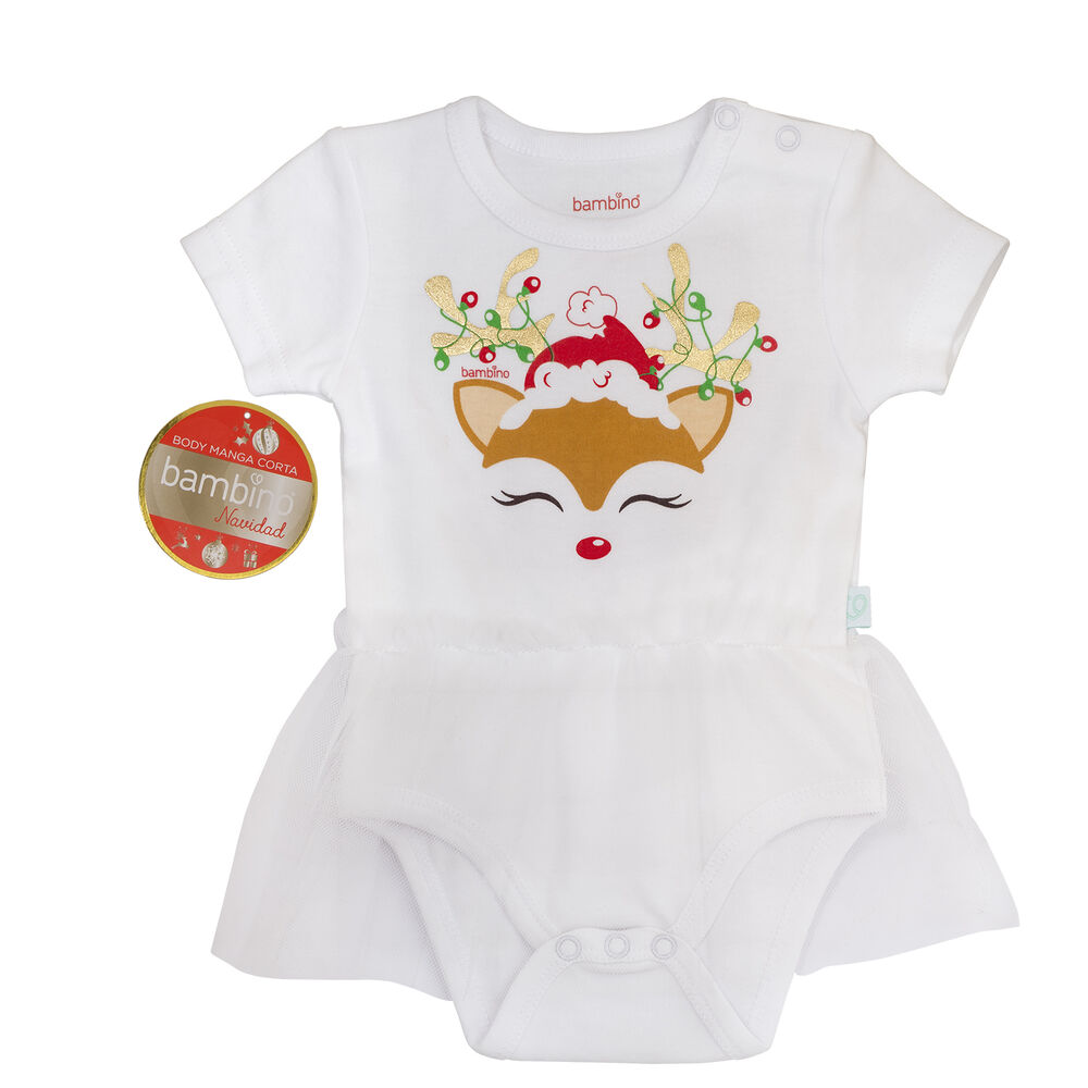 Body Blanco Cara Reno 9-12 Meses image number 0.0