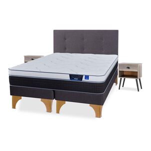 Cama Europea Flex Nexus / 2 Plazas / Base Dividida + Set De Maderas