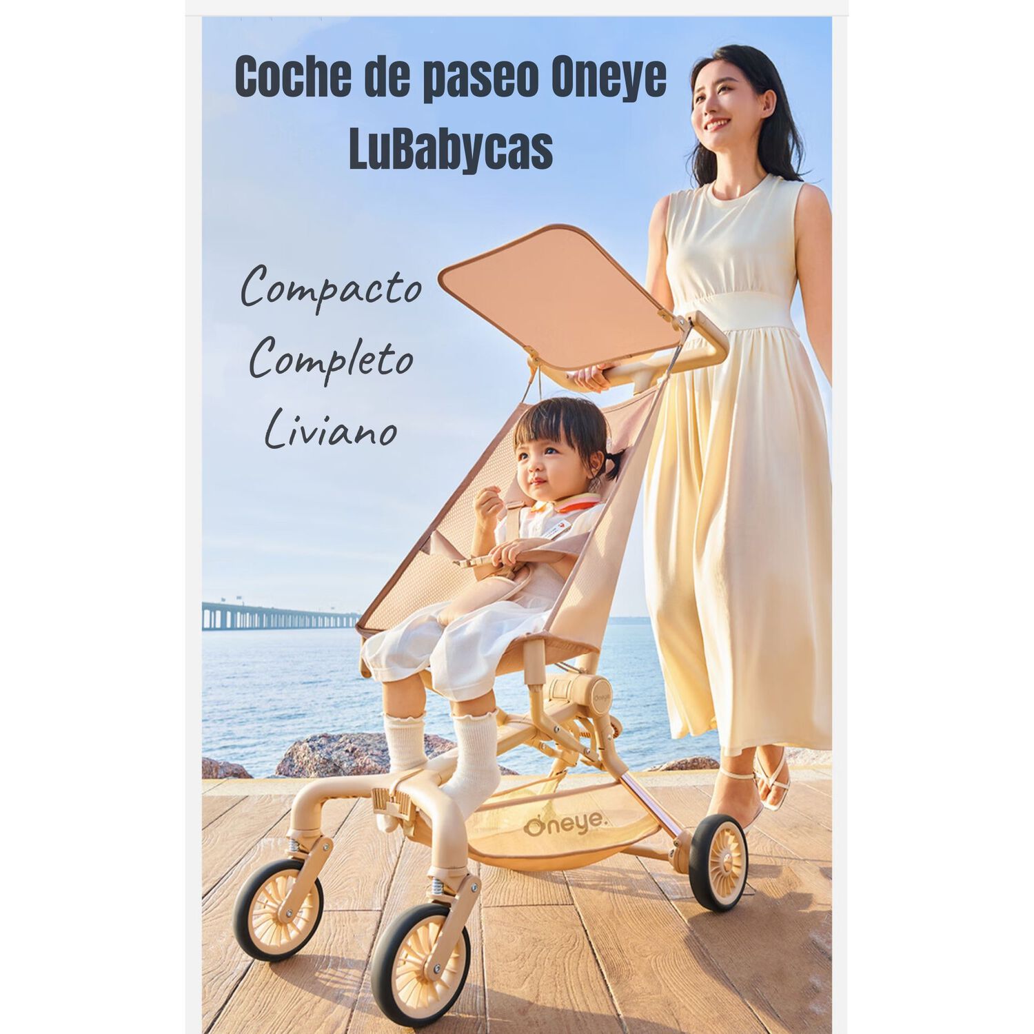 Coche De Paseo Lujoso &Uacute;ltra Slim Lubabycas Dorado image number 0.0