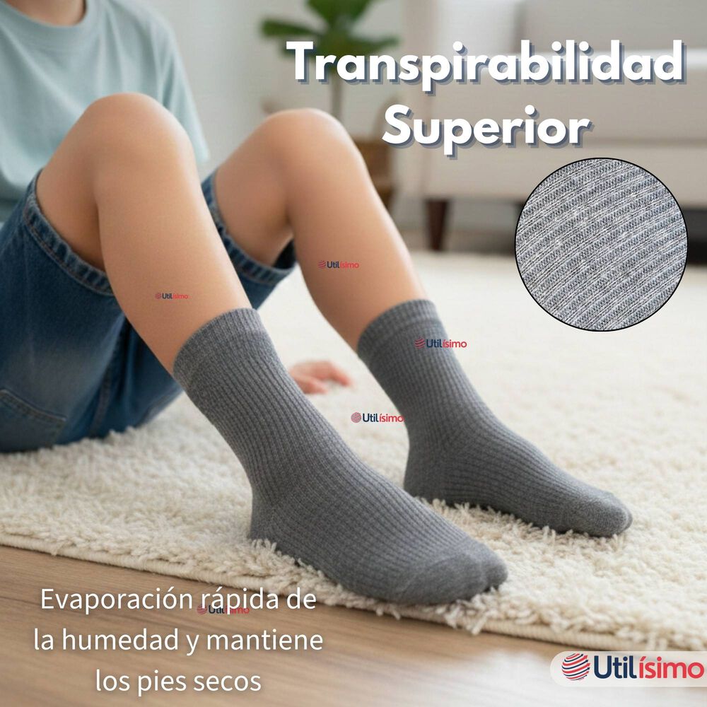 Pack 3 Calcet&iacute;nes Escolares Corto Algod&oacute;n Gris Ni&ntilde;o Y Ni&ntilde;a image number 7.0