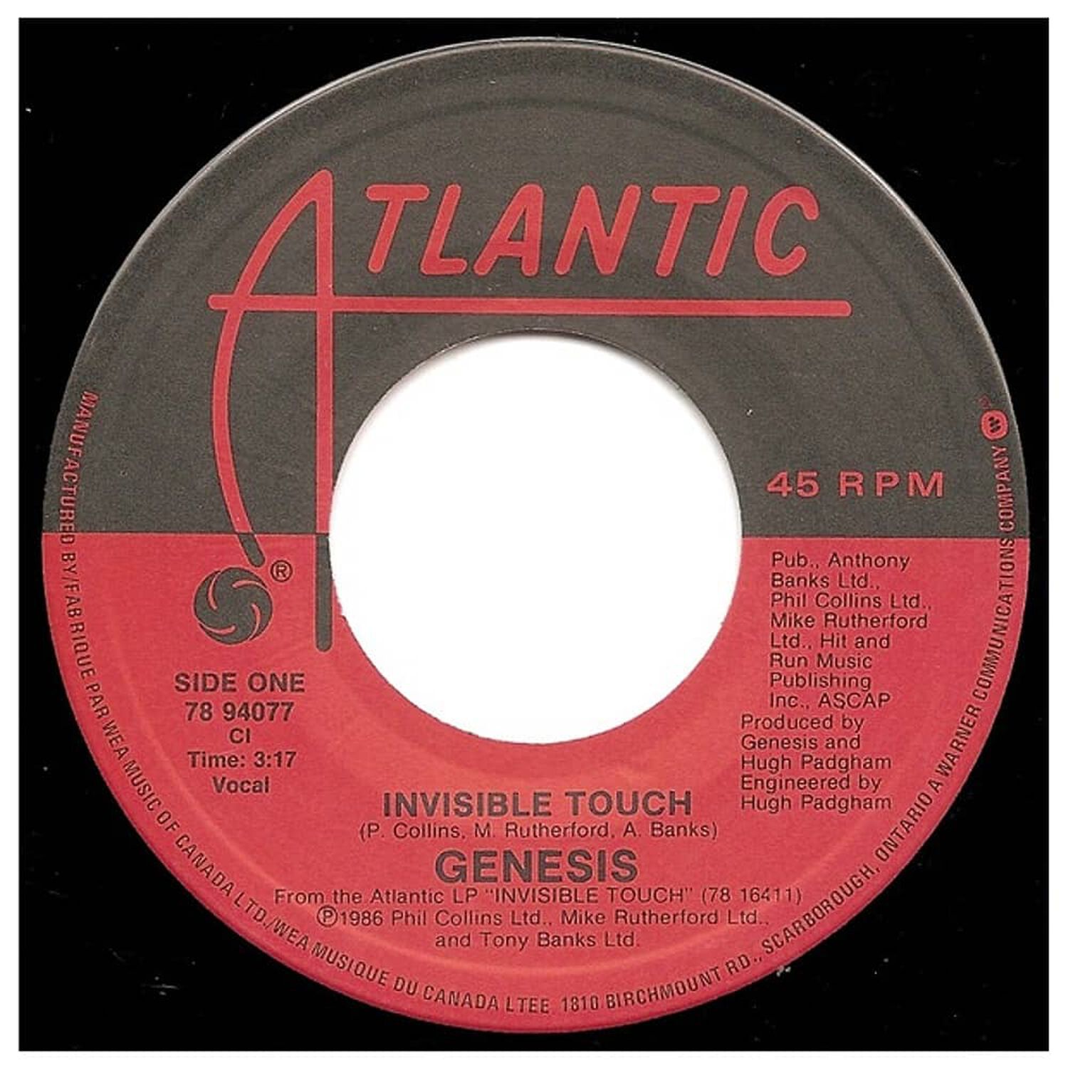 Genesis - Invisible Touch | 7" Single Usado image number 2.0
