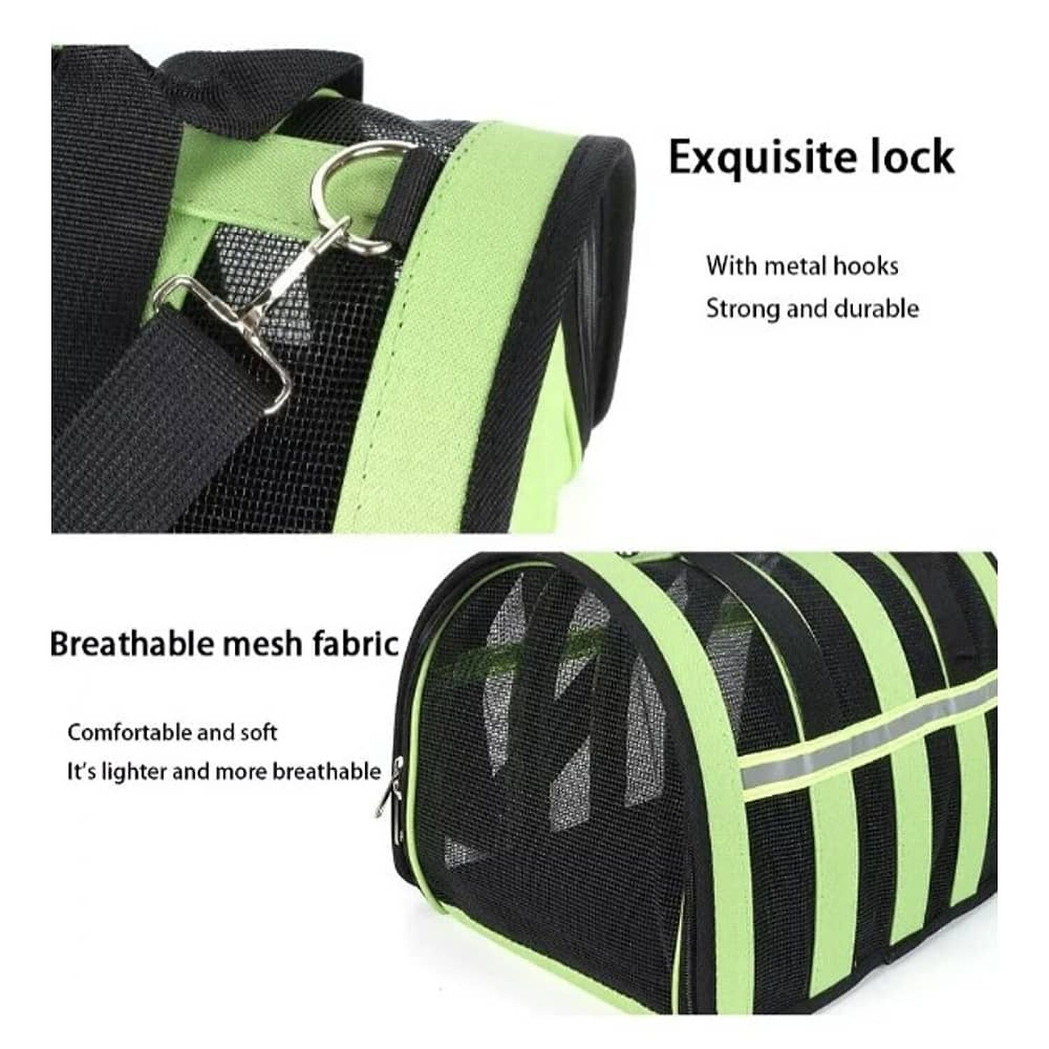 Bolso Transporte Mascotas Talla S Peque&ntilde;o Malla Verde image number 1.0