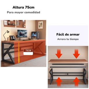 Escritorio De Madera Dise&ntilde;o K Snow 120cm Lubabycas
