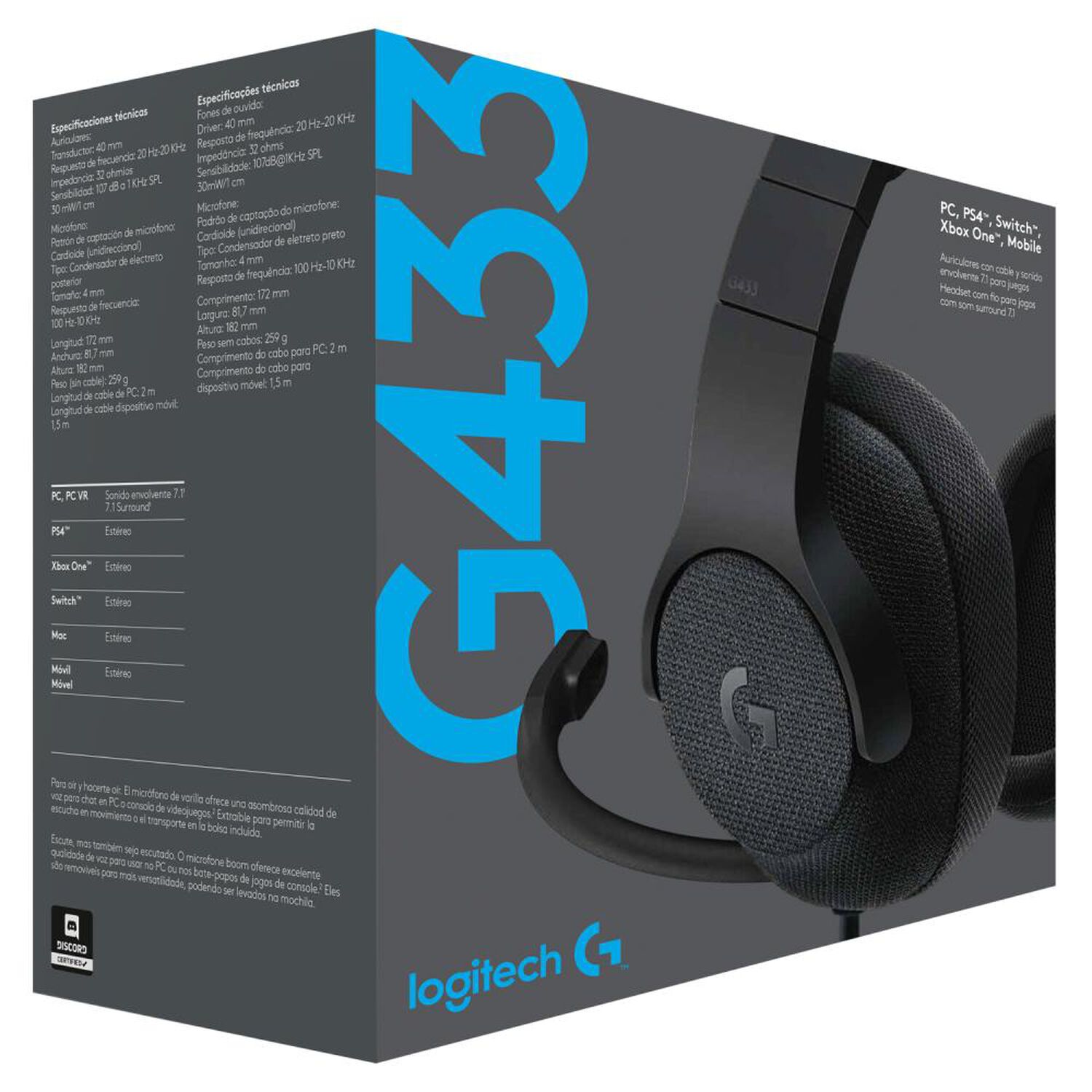 Aud&iacute;fonos Gamer Logitech G433 image number 4.0