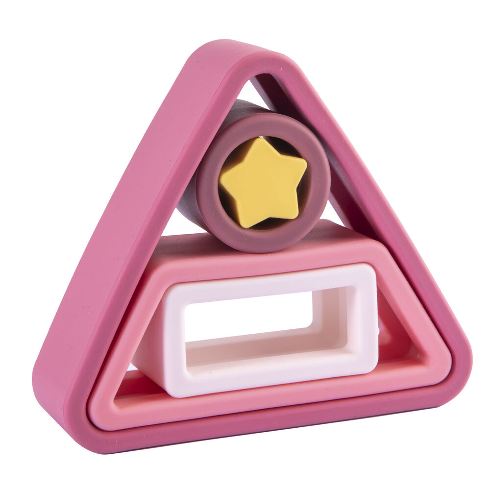 Juguete Montessori Geometria Silicona Rosa image number 0.0