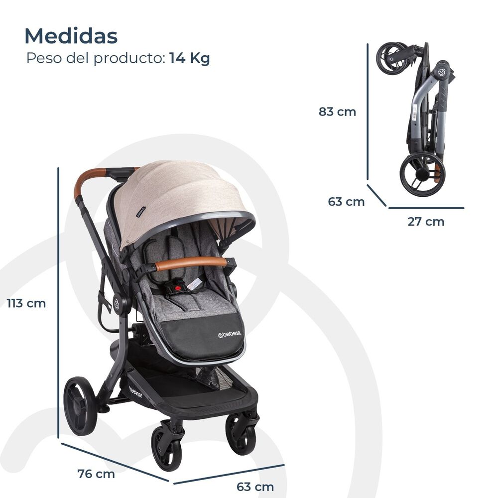 Coche Cuna Travel System Taurus Beige image number 7.0