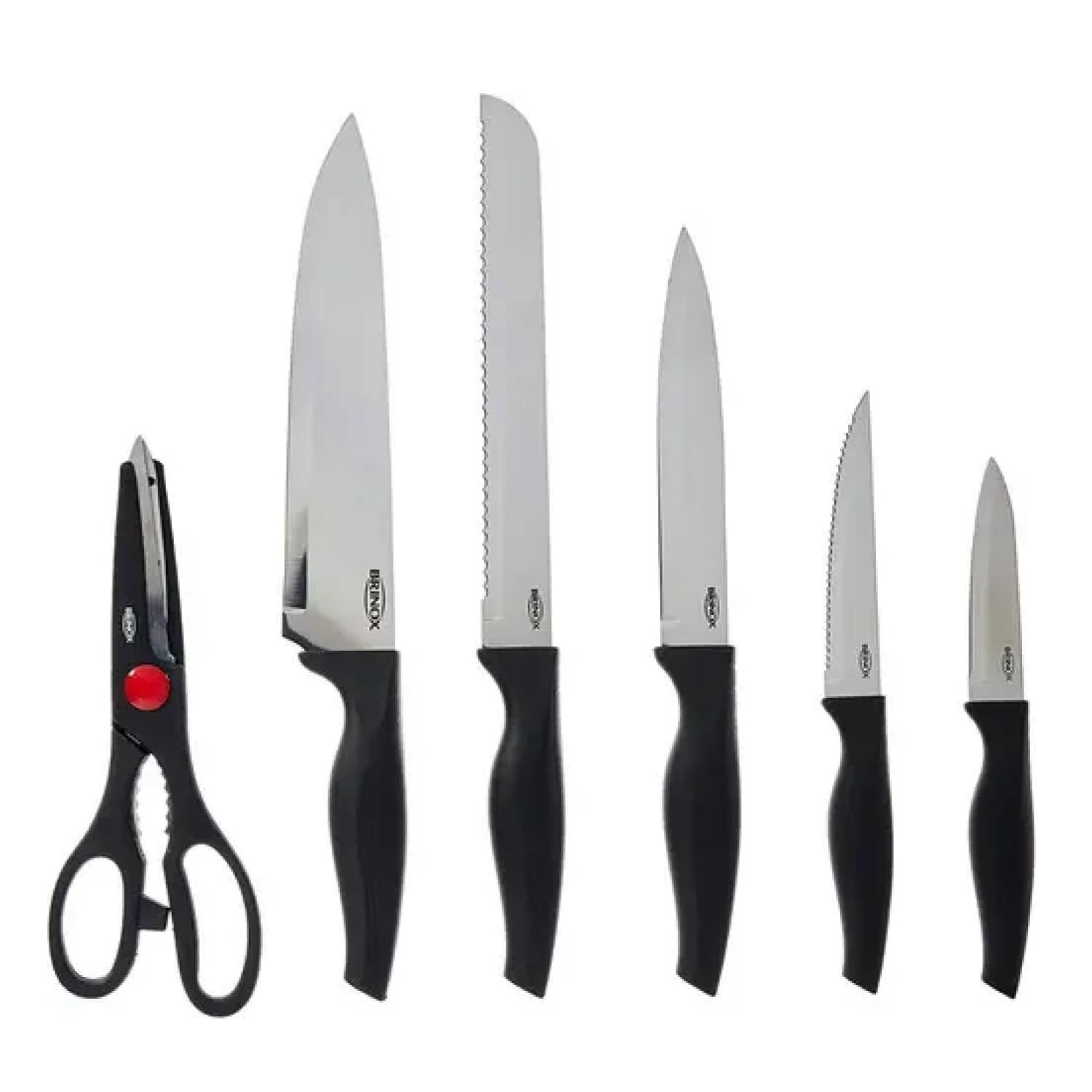 Set 5 Cuchillos Cross Para Cocina Negro Brinox image number 0.0