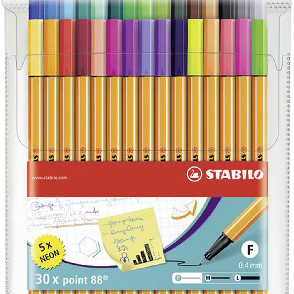 Set 30 L&aacute;pices Point 88 Blister Tiralineas Stabilo Puntafina image number 0.0