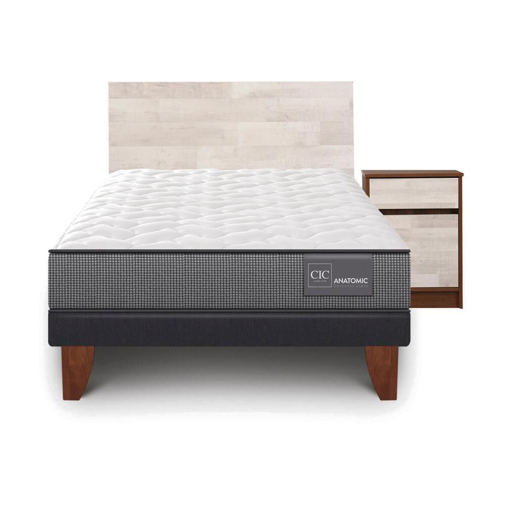 Cama Europea Cic Anatomic / 1.5 Plazas / Base Normal + Set De Maderas image number 0.0