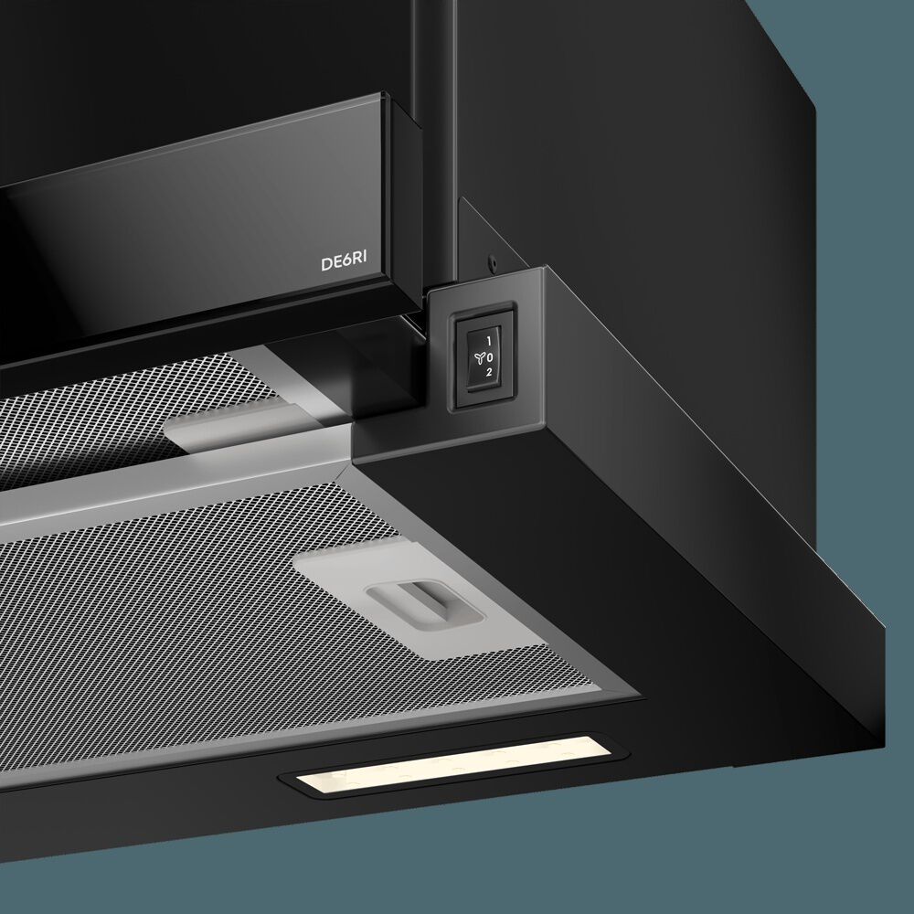 Campana Cocina Extractora Retr&aacute;ctil 60cm Luz Led De6ri Negra image number 4.0