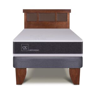 Cama Europea Cic New Ortopedic / 1.5 Plazas / Base Normal + Respaldo