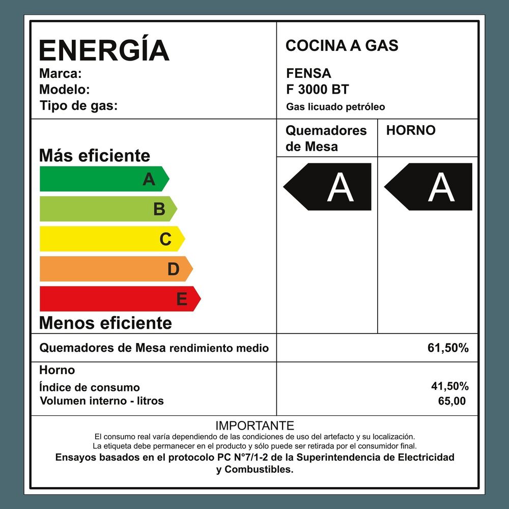 Cocina A Gas 4 Platos Fensa Cubierta Vidrio F 3000 Bt Negra image number 15.0
