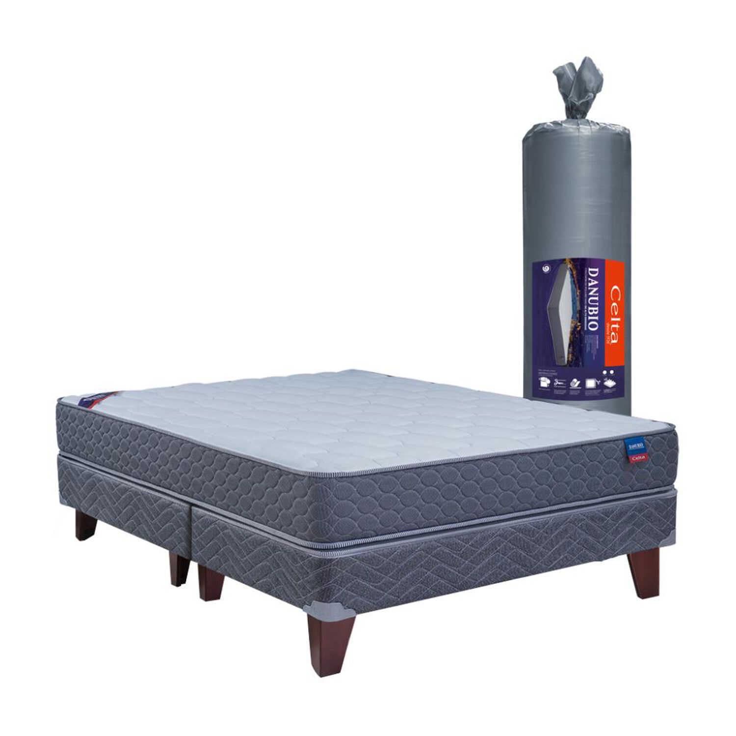 Cama Europea Celta Danubio / 2 Plazas / Base Dividida image number 0.0