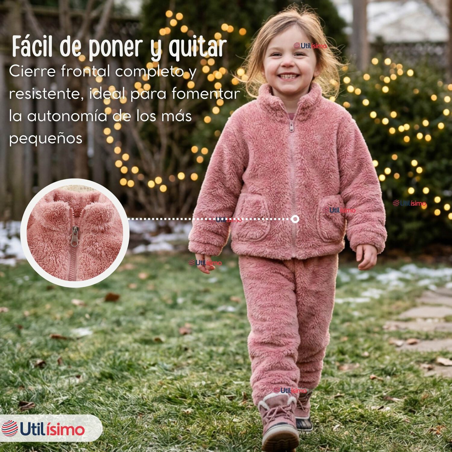 Conjunto 2 Piezas Buzo Poler&oacute;n Pantal&oacute;n Bebe Ni&ntilde;a Poli&eacute;ster Pink image number 7.0
