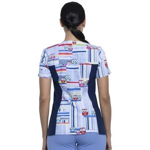 Polera Clinica Estampado Cherokee Azul | Enfermera