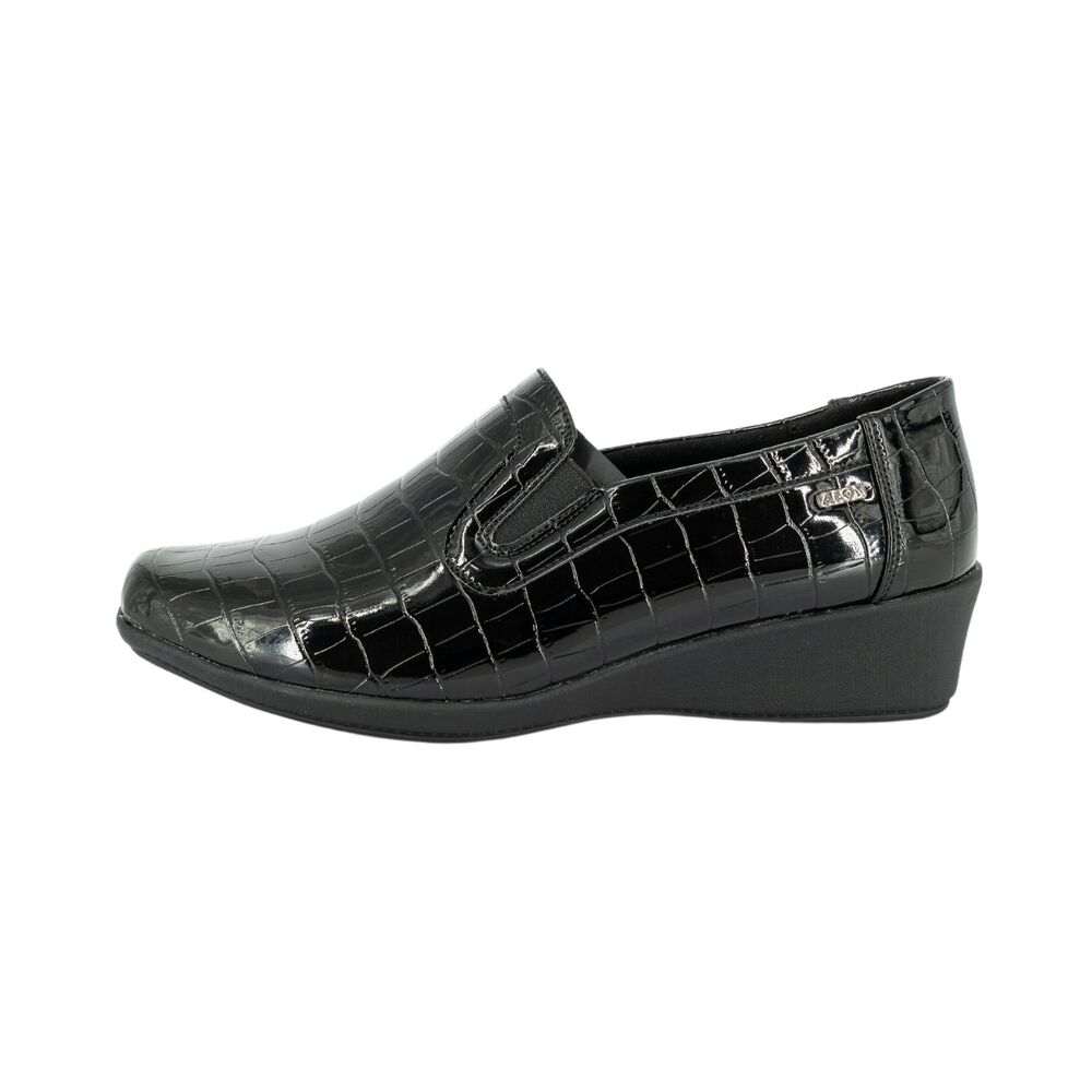 Mocasin Flora Negro Charol Alquimia image number 1.0