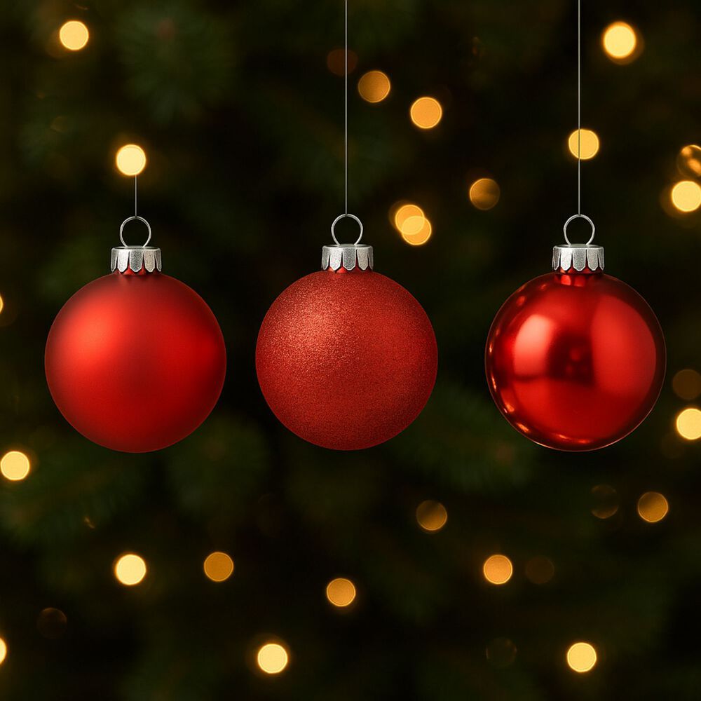Set 12 Adornos Navideños Bambalinas Rojo 6cm Decoración image number 2.0