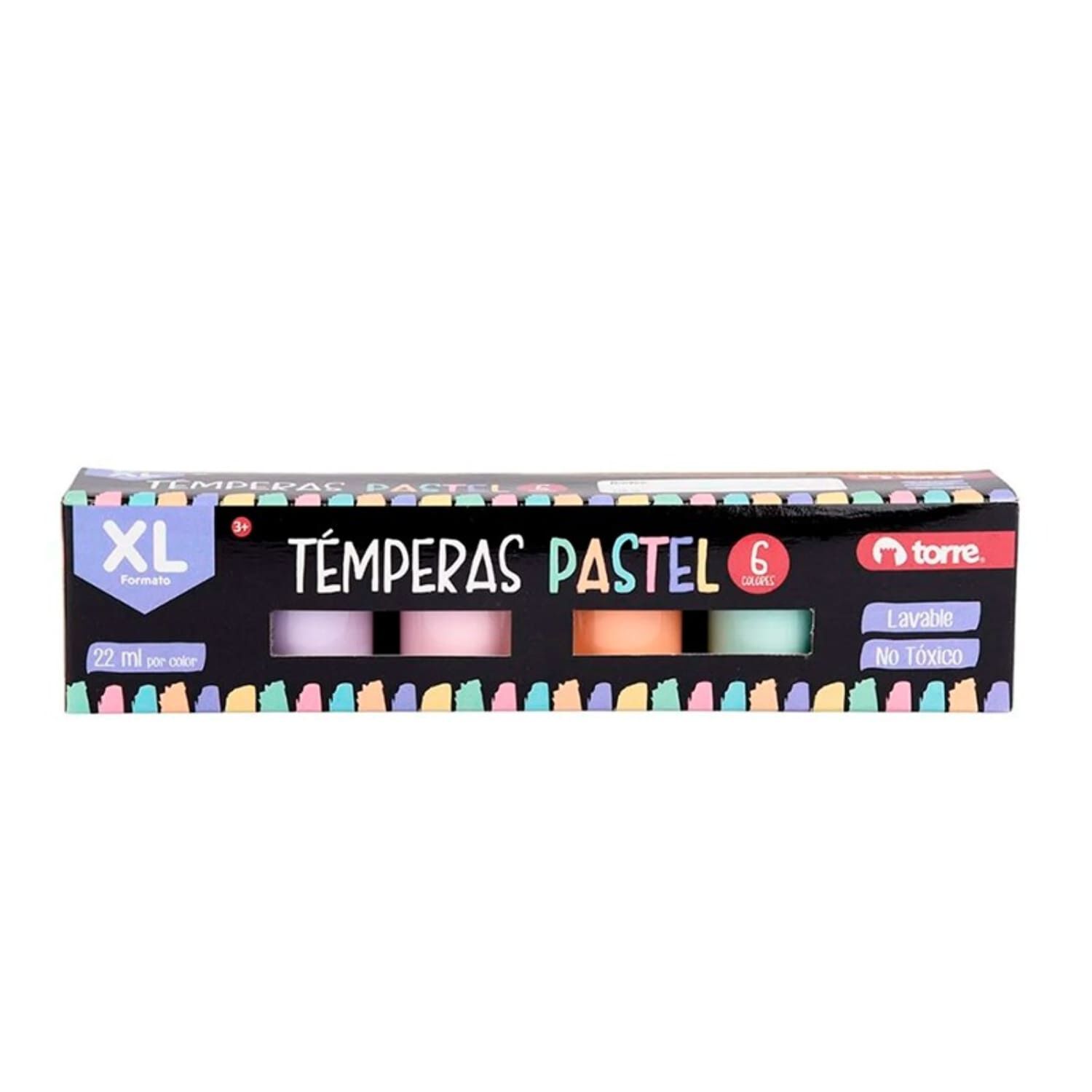 Pack X 4 Cajas T&eacute;mperas 6 Colores Pasteles Torre image number 0.0