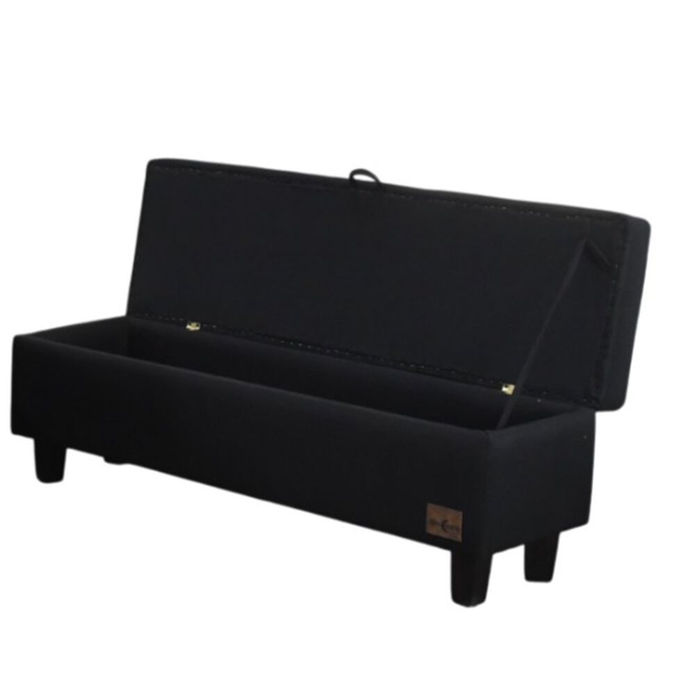 Banqueta Piecera 130 Cm Tapiz Genova (negro) image number 1.0