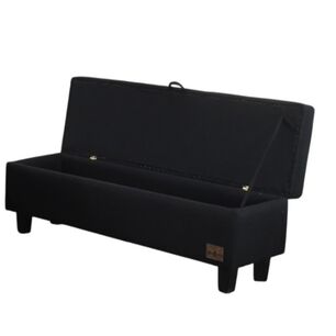 Banqueta Piecera 130 Cm Tapiz Genova (negro)