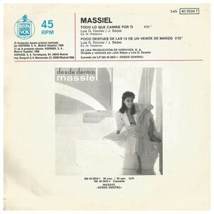 Massiel - Todo Lo Que Cambie Por Ti | 7" Single Vinilo Usado