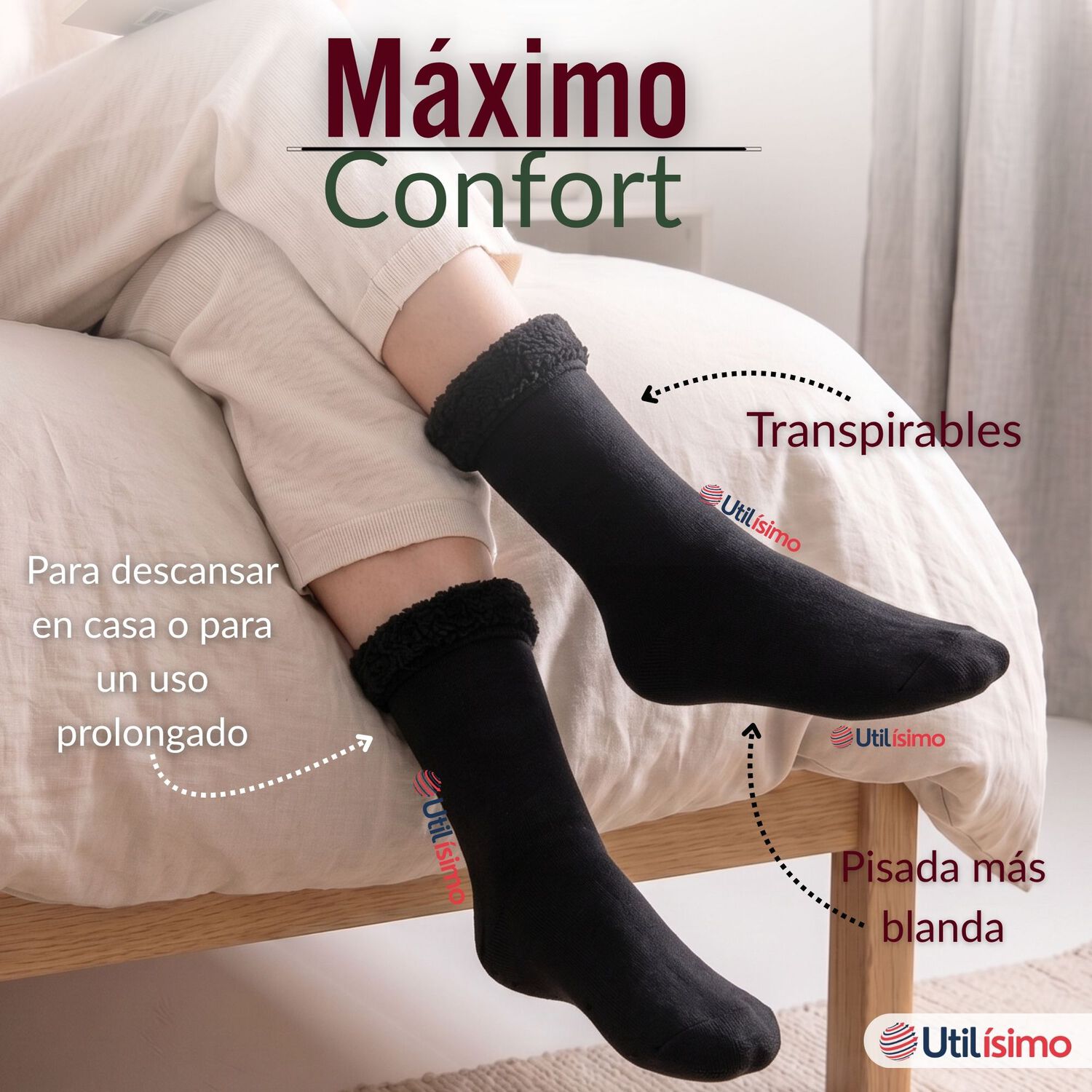 Pack 3 Pares Calcetines Chiporro Mujer Ultra T&eacute;rmico Negro Invierno Polar image number 9.0