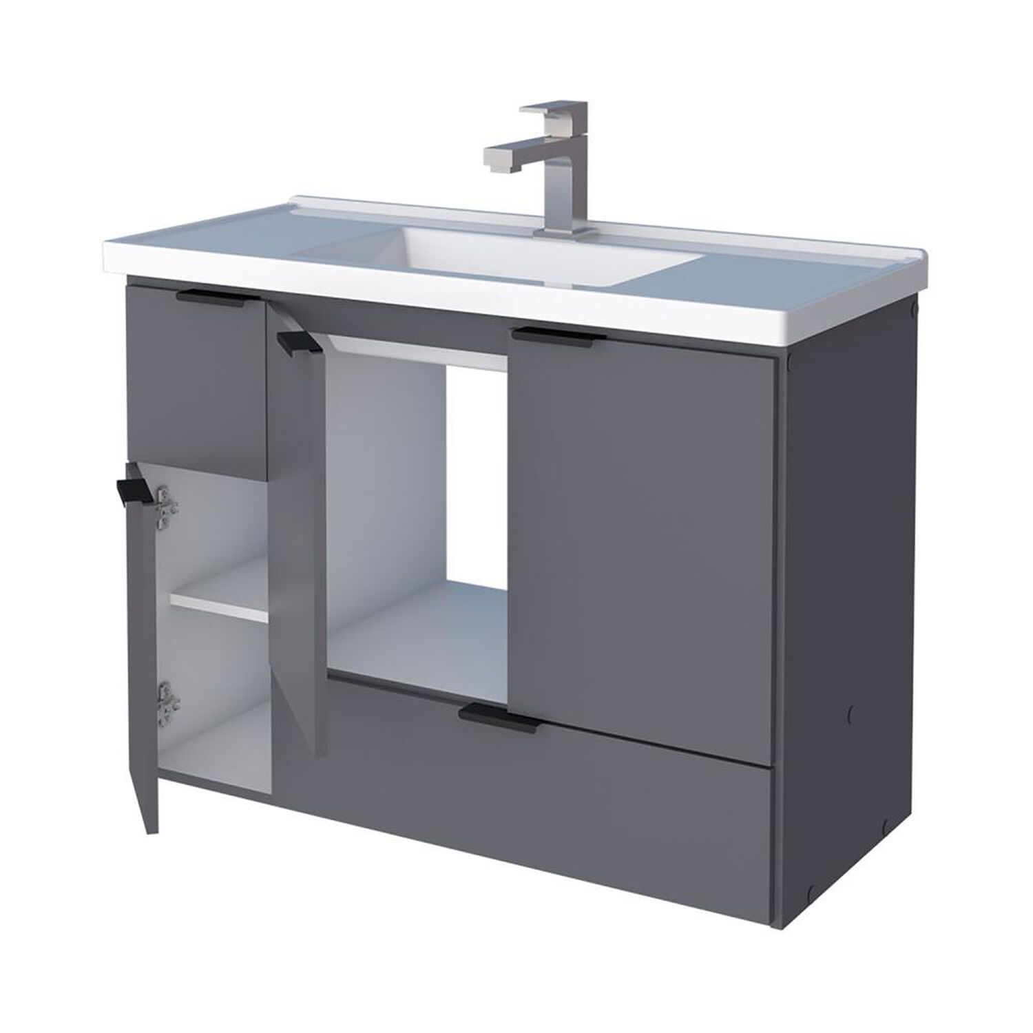 Vanitorio Vekkahome Orquedea 80 Grey / 3 Puertas image number 4.0