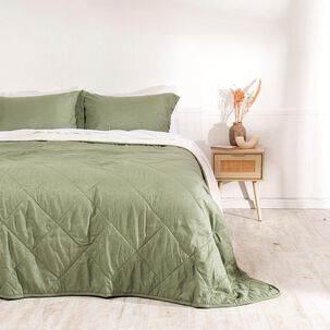 Plumon Emboss+sherpa 2 Plazas Verde