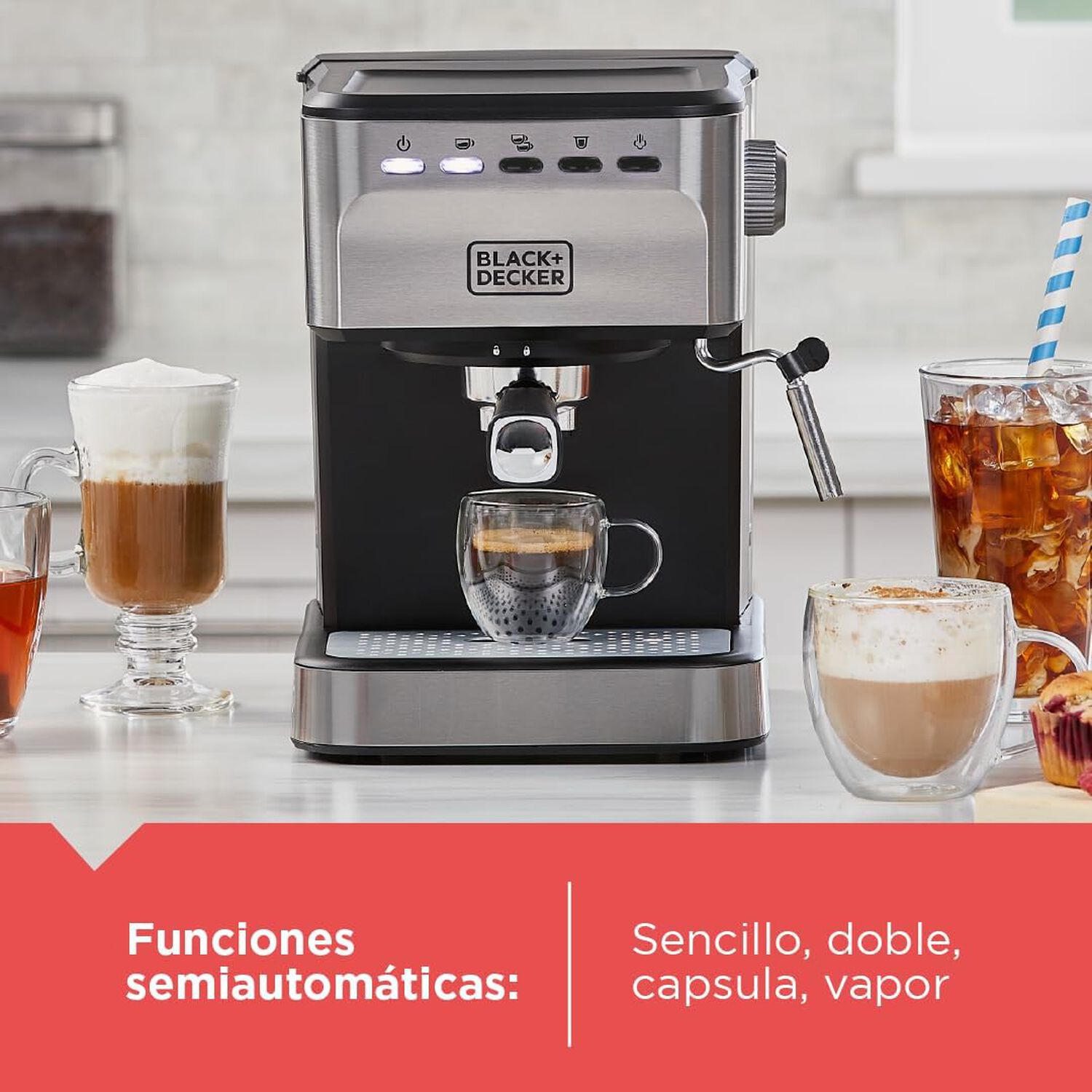 Cafetera Espresso 20 Bares Capsulas-caf&eacute; Molido Black+decker image number 3.0