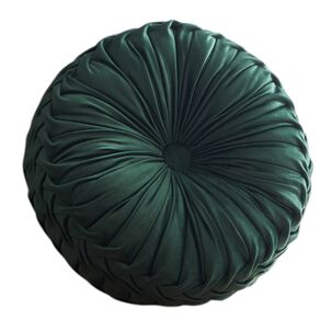 Cojin Redondo De Terciopelo Decorativo Elegante 37cm Verde Crt-7