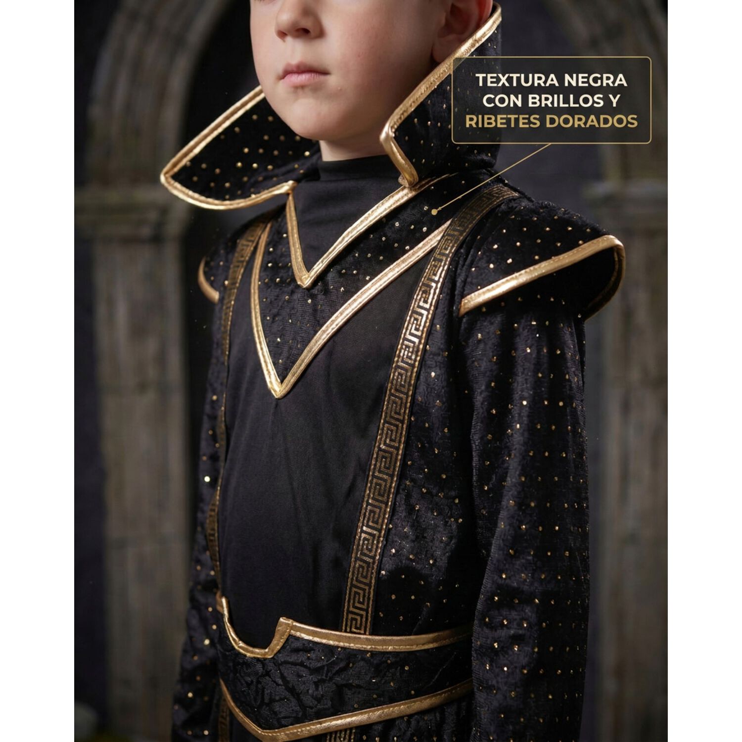 Disfraz Infantil Mago Oscuro Hechiero Medieval image number 3.0